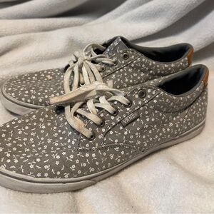 Gray Floral Vans Sneakers
